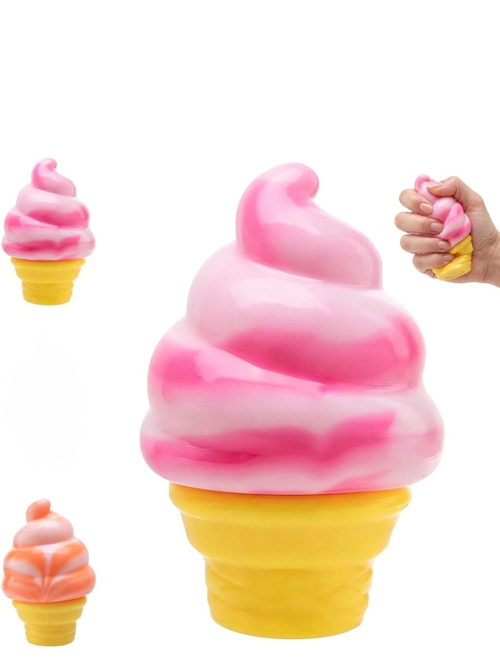 2-Pack Ice Cream Cone Squishy Toy - Kids Stress Relief